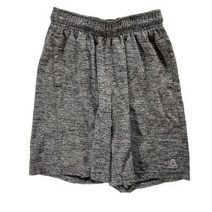 Reebok Boys Heather Grey Athletic Shorts with Front Pocket & Drawstring- Size XS